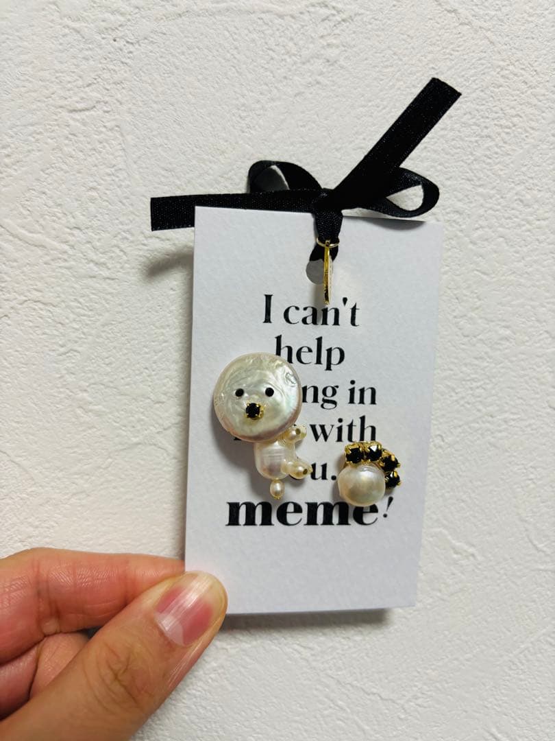 meme バロックパールピアス　シロイイヌ