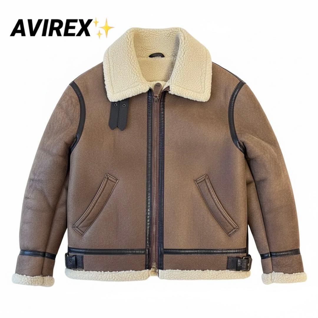 【専用】 アヴィレックス　ムートンジャケット　フライトジャケット　羊革　ブラウン