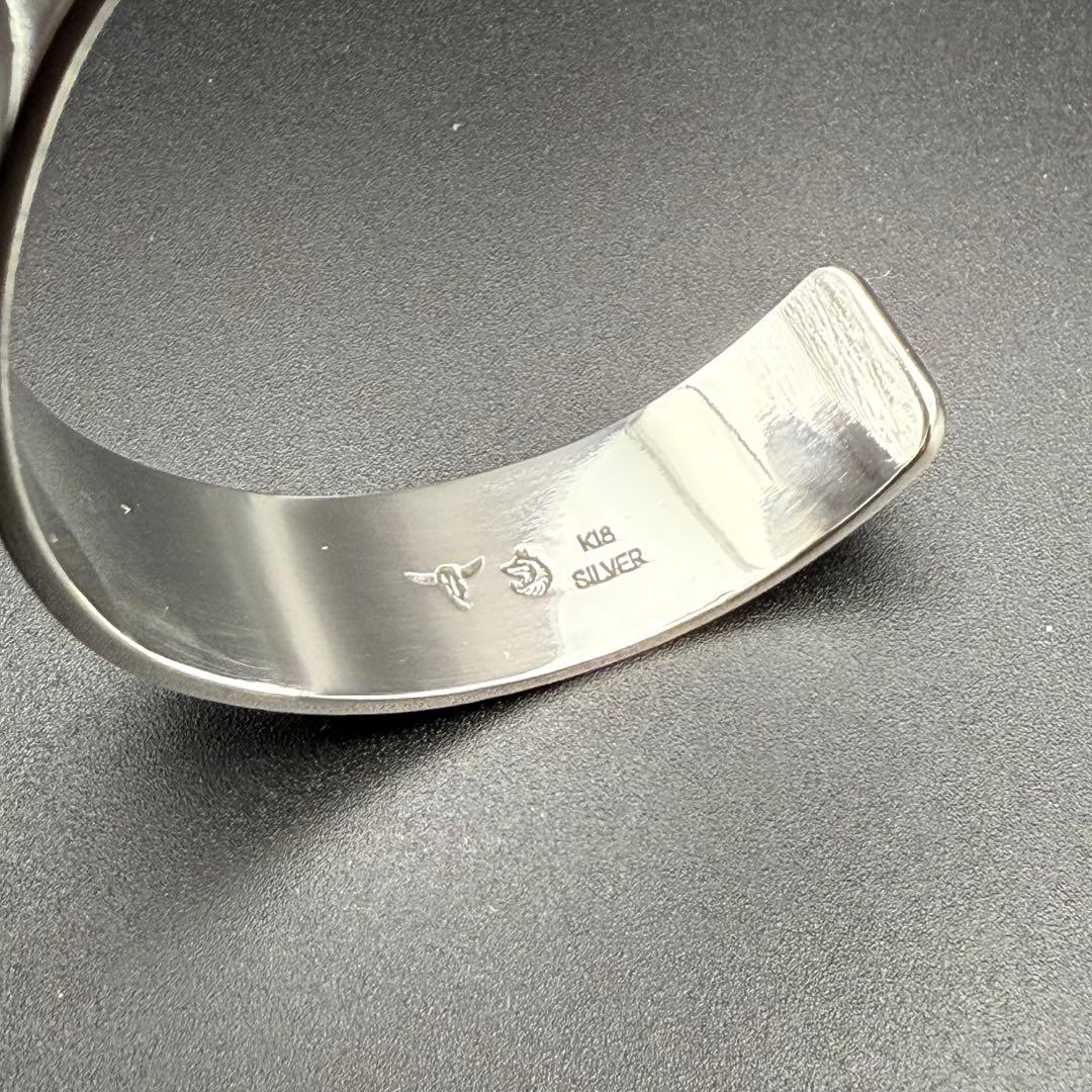 ●【美品】TADY&KING 平打ちバングル18K ウルフ S