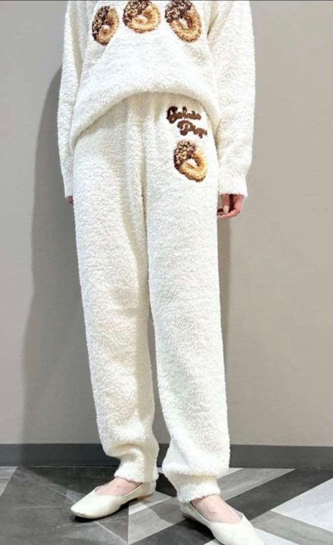 【新品タグ付き】ジェラートピケ ドーナツ柄プルオーバー+ロングパンツセット