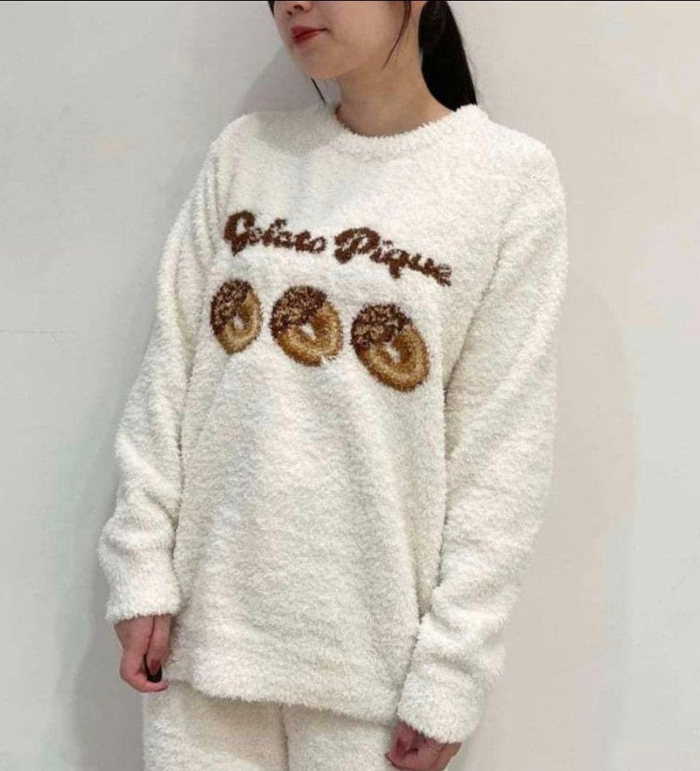 【新品タグ付き】ジェラートピケ ドーナツ柄プルオーバー+ロングパンツセット