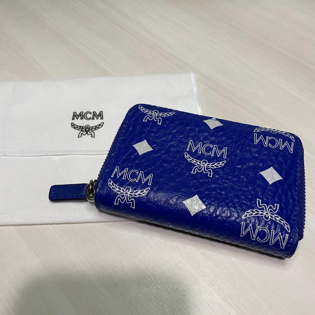 美品☆MCM☆ケース☆ブルー☆レザー☆本革☆