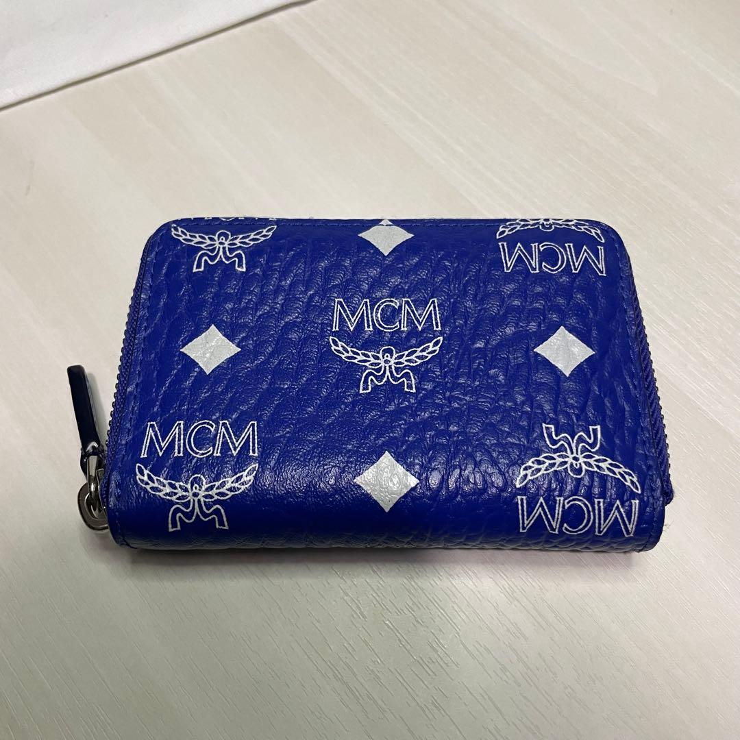 美品☆MCM☆ケース☆ブルー☆レザー☆本革☆