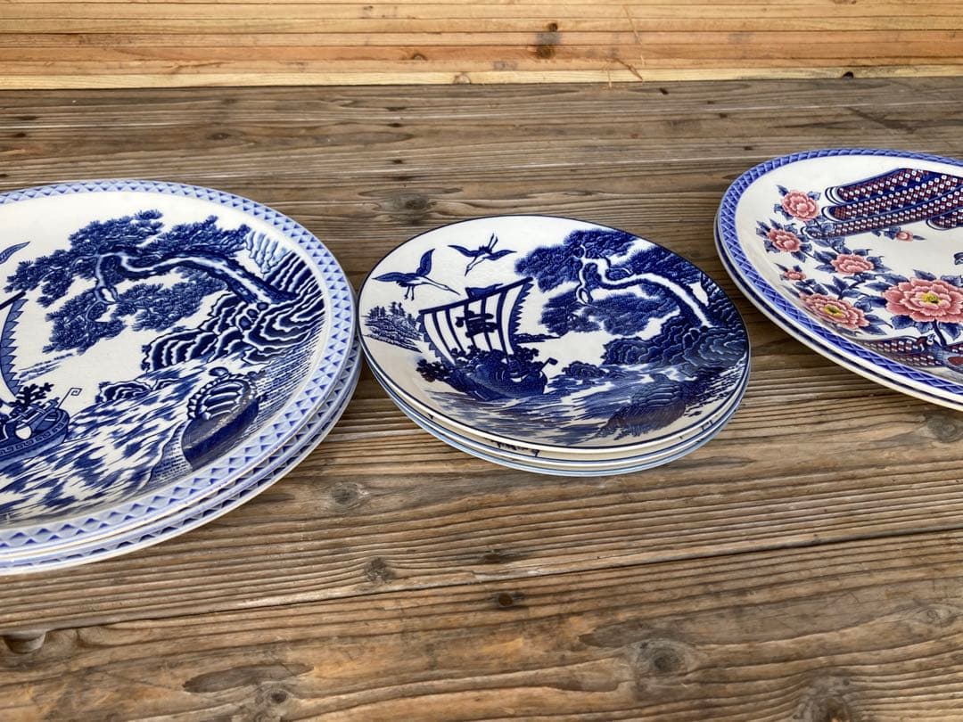 祝い皿　大皿　中皿　セット商品　中華料理　刺身皿　宝船　鳳凰　鶴　亀　縁起物