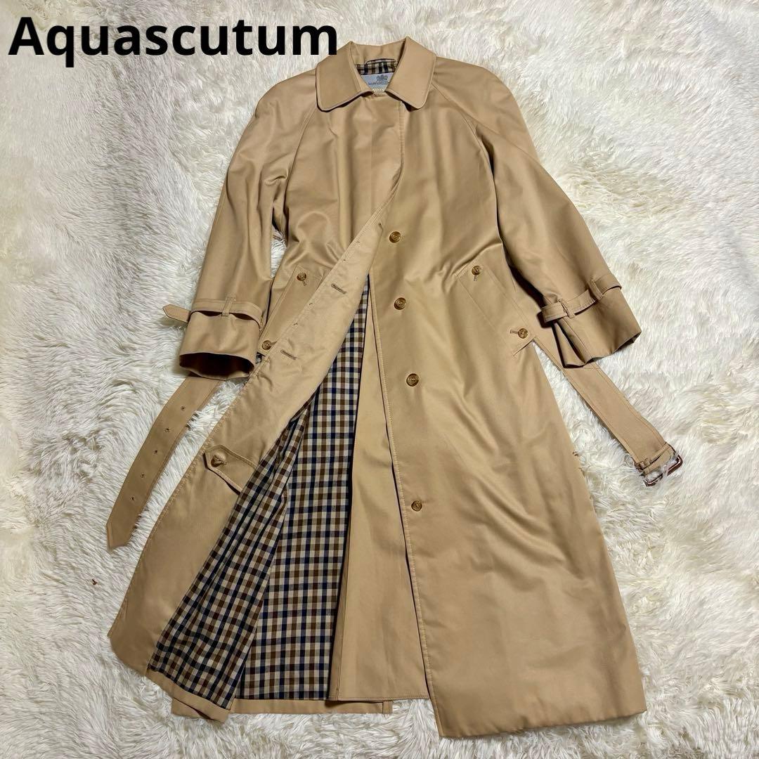 【極美品】アクアスキュータム　トレンチコートクラブチェック　L Aqua5