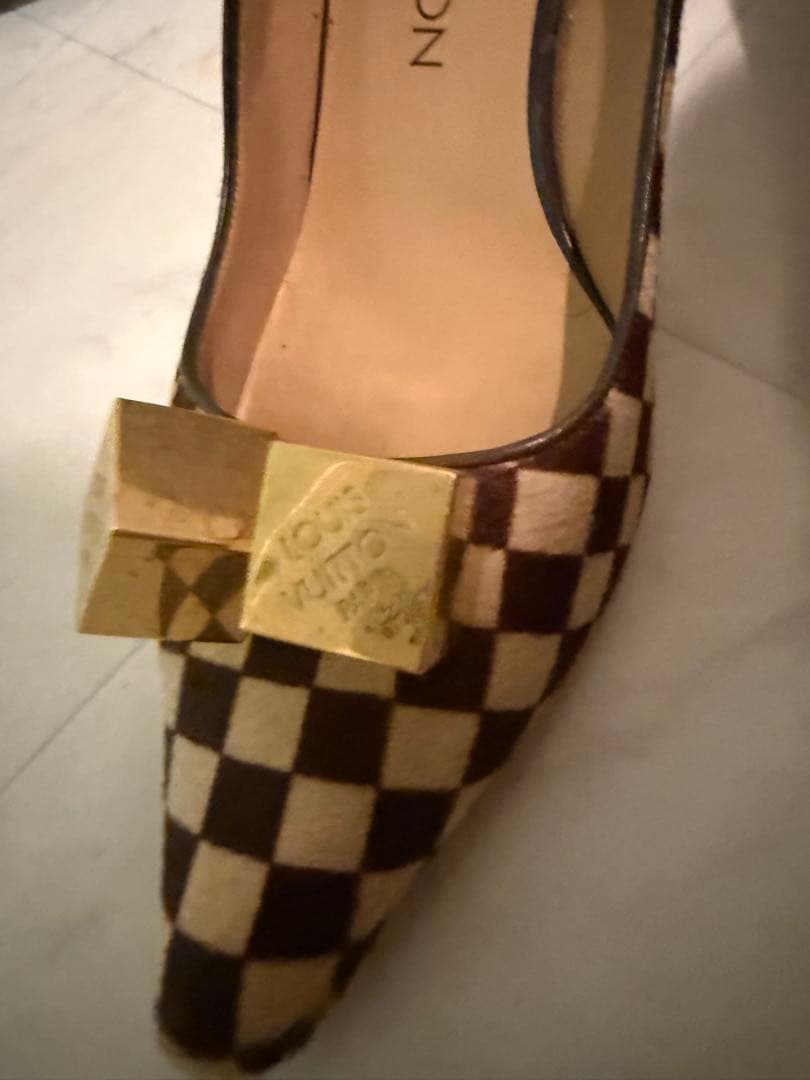 Louis Vuitton チェック柄 ハイヒールパンプス