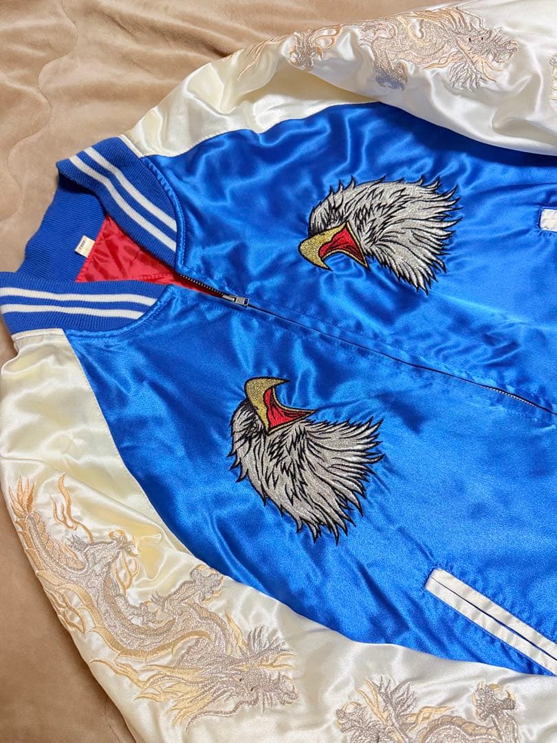 YOKOSUKA vintage 90s 鷲 龍 日本限定 スカジャン サテン