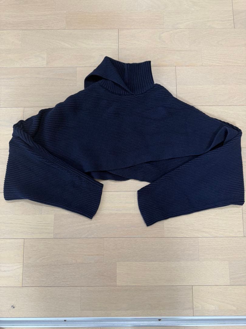 【完売品】IIROT コットンウール レイヤードニット ネイビー人気ブランド美品
