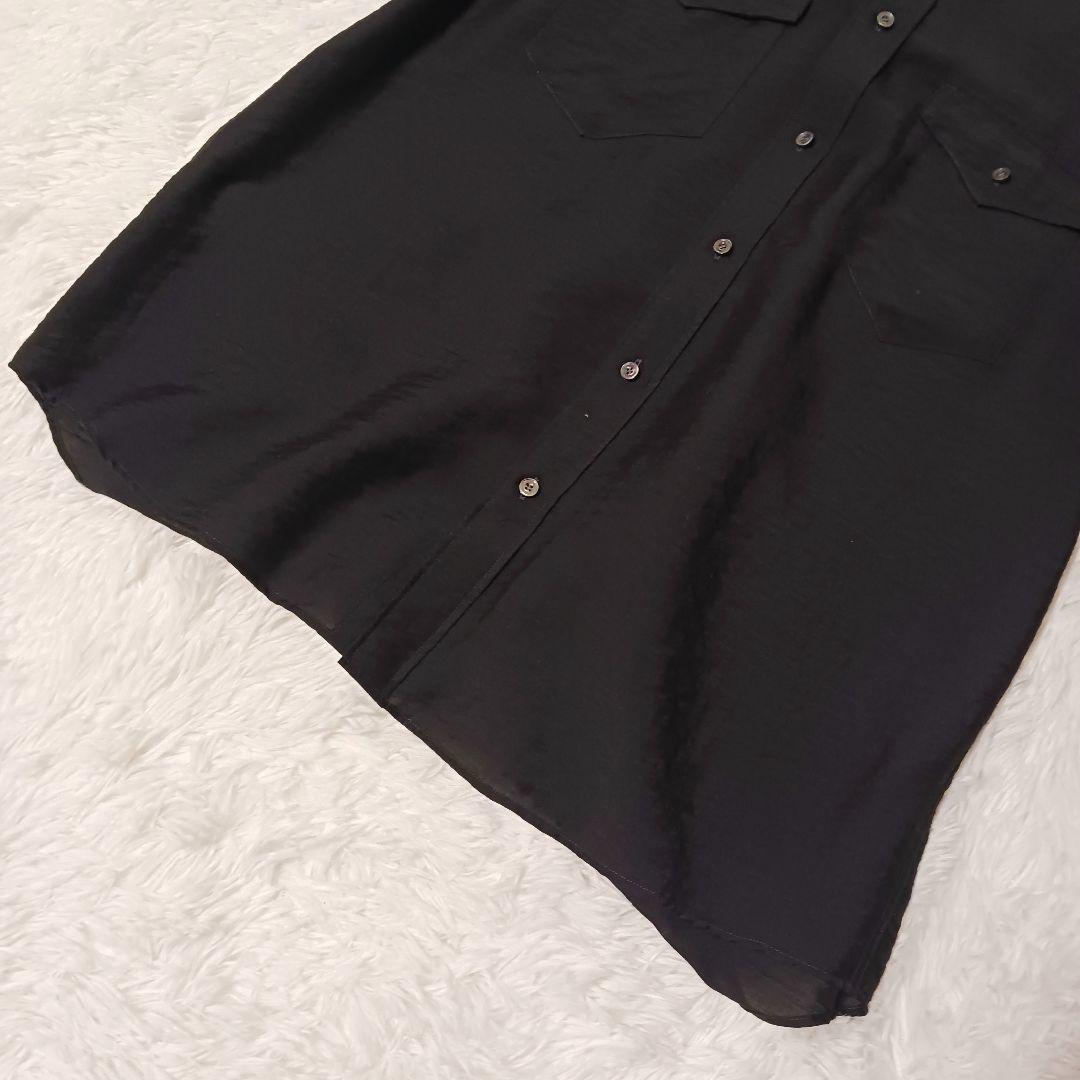 極美品★LIDNM 長袖シャツ ウェスタンシャツ シルク混 完売品 ブラック