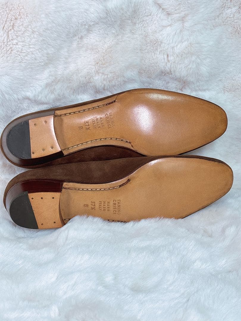 TANINO CRISCI タニノクリスチーブラウン スエード パンプス24・5
