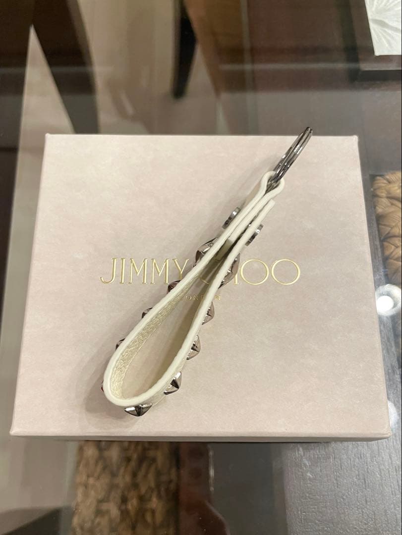 JIMMY CHOO スター装飾レザーキーホルダー