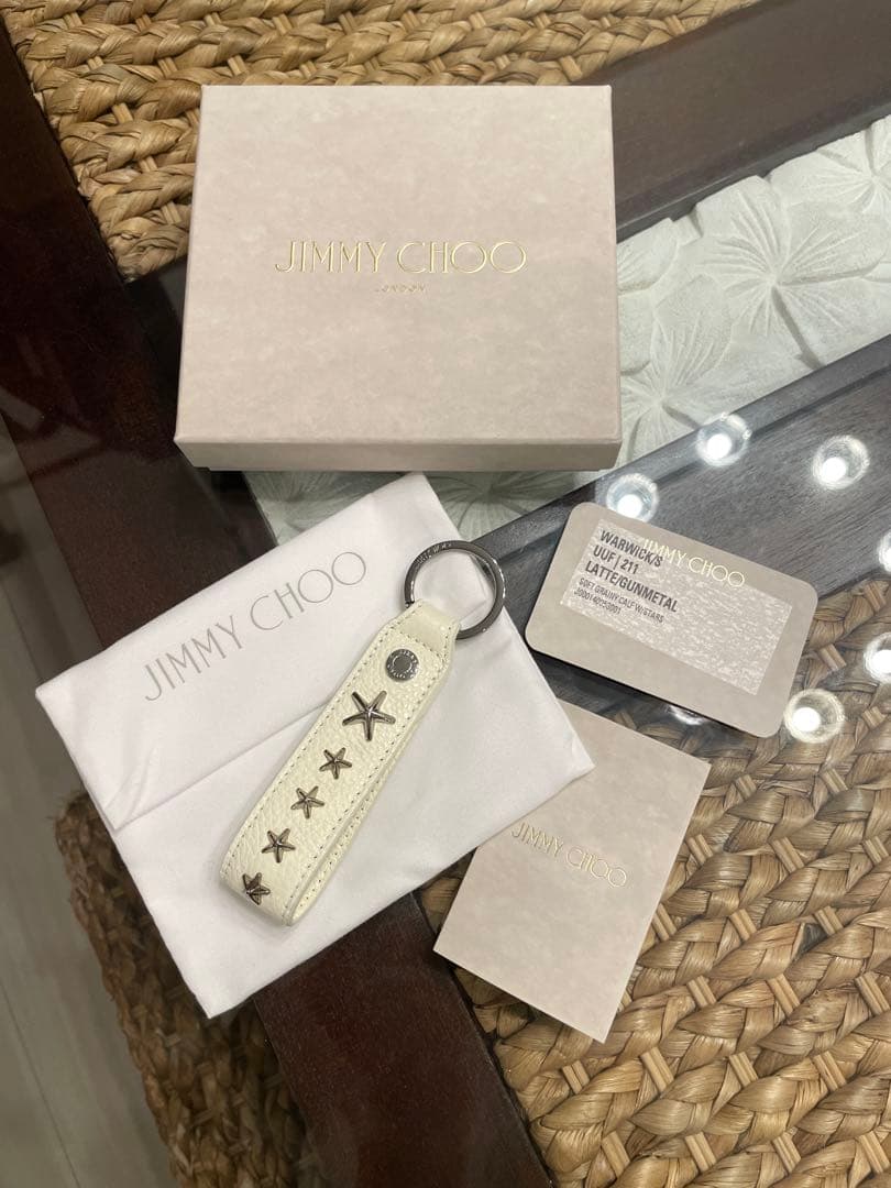 JIMMY CHOO スター装飾レザーキーホルダー