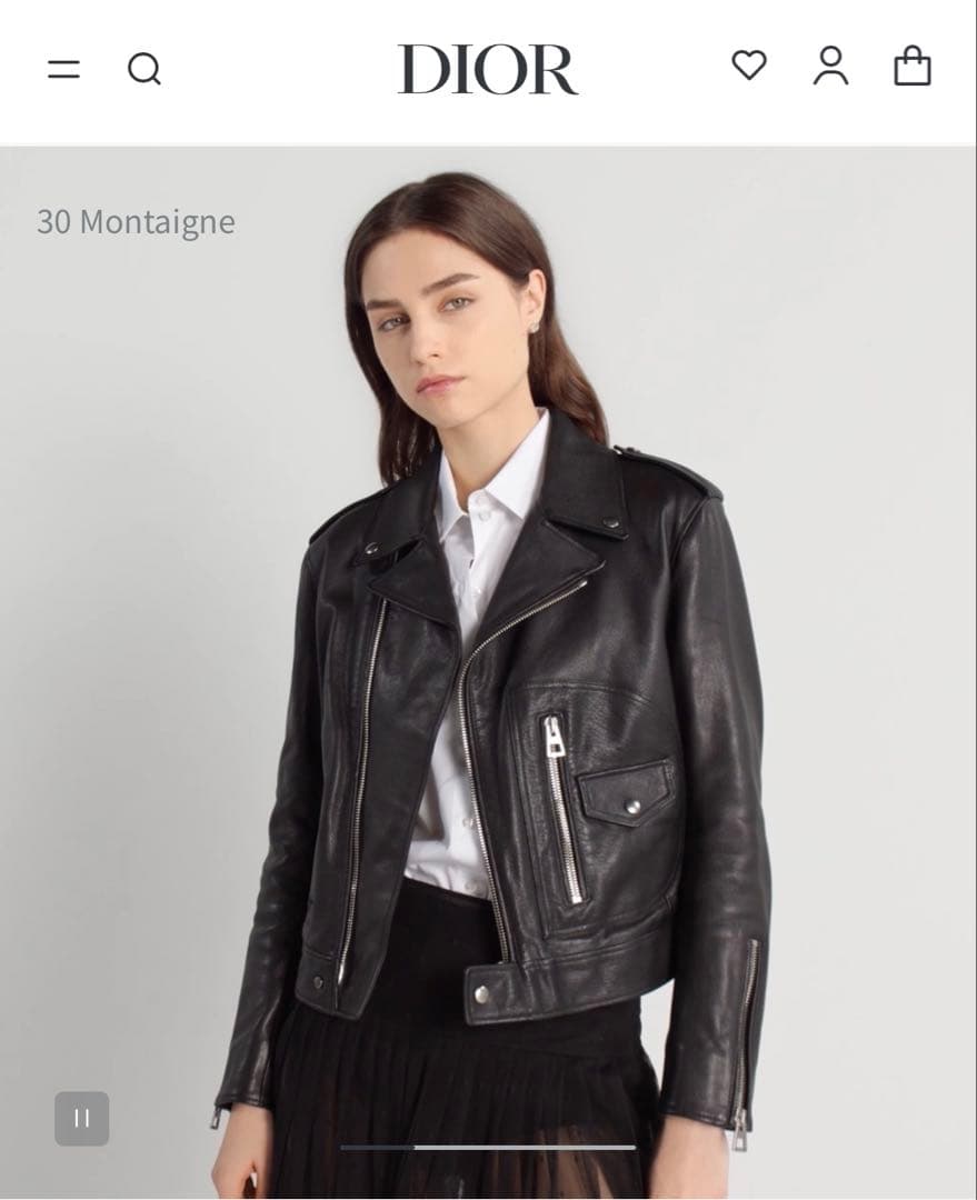 【Dior】 30 Montaigne レザーライダースジャケット