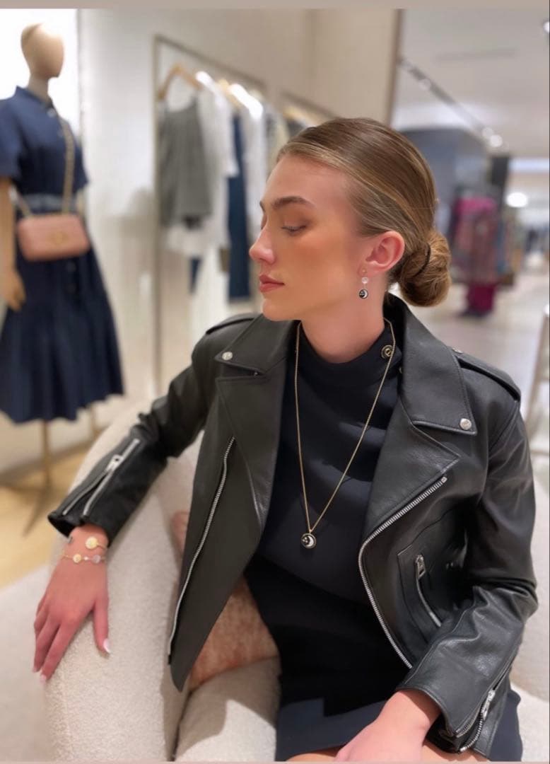 【Dior】 30 Montaigne レザーライダースジャケット