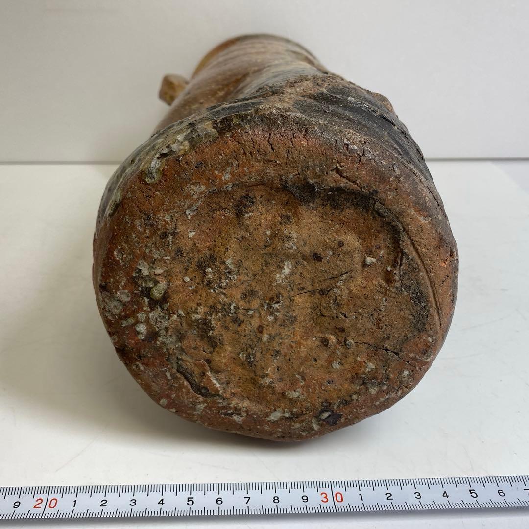 古信楽花入　口径約10.9㎝ 高さ32.5cm 東R8-0209②