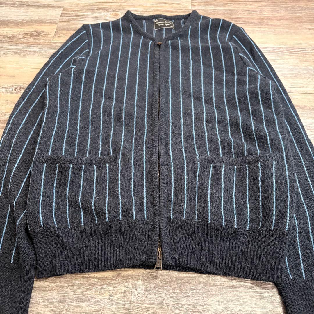 ナンバーナイン 08 AW ニット カーディガン アルパカ ストライプ