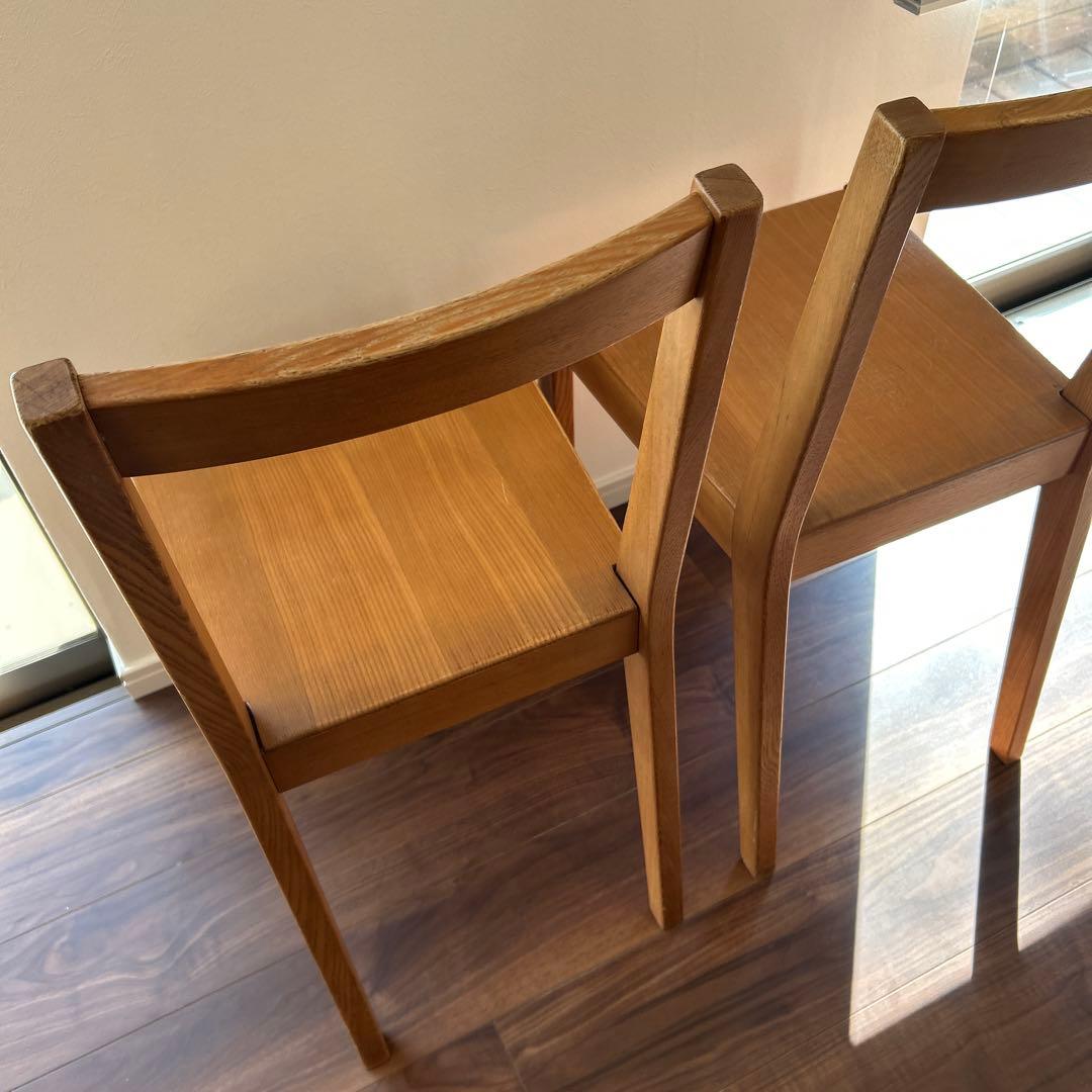 無印良品 タモ材 椅子2脚 チェア