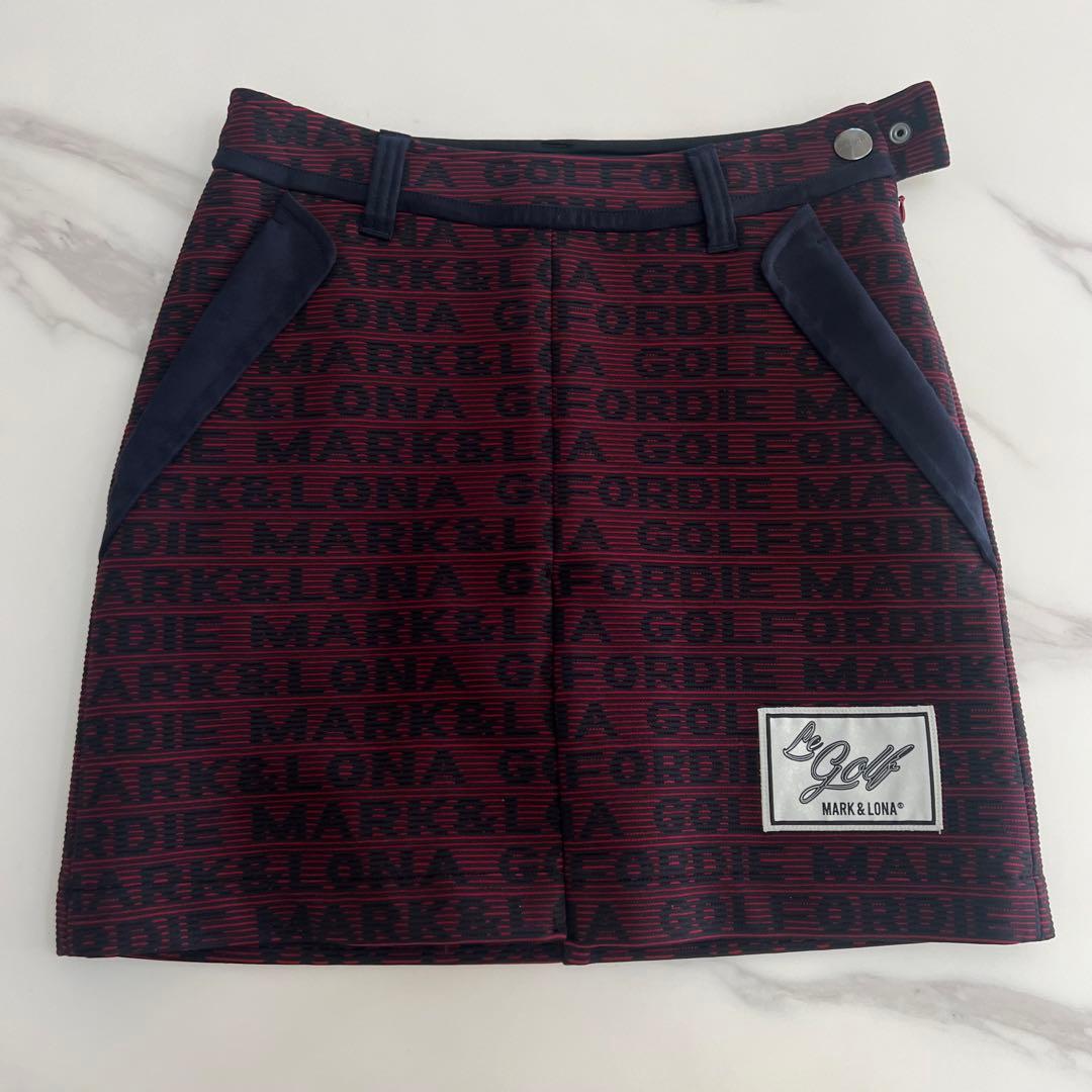 MARK & LONA ボルドー ネイビー スカート
