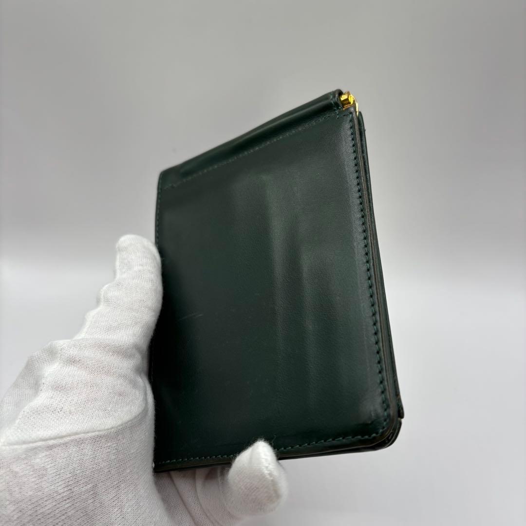 GLEN 二つ折り財布　マネークリップ　グリーン　レザー　財布　革