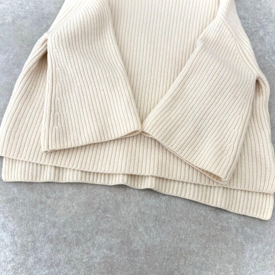 美品 ドゥーズィエムクラス アゼワイドスリーブセーター ウール ホワイト 白