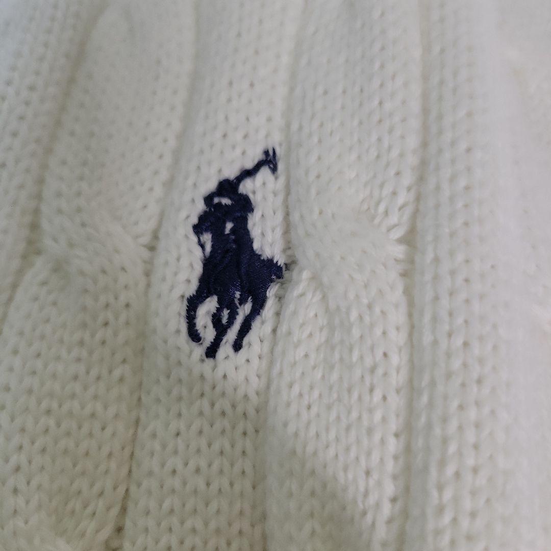 Polo Ralph Lauren ケーブルニットセーター ホワイト　V ネック