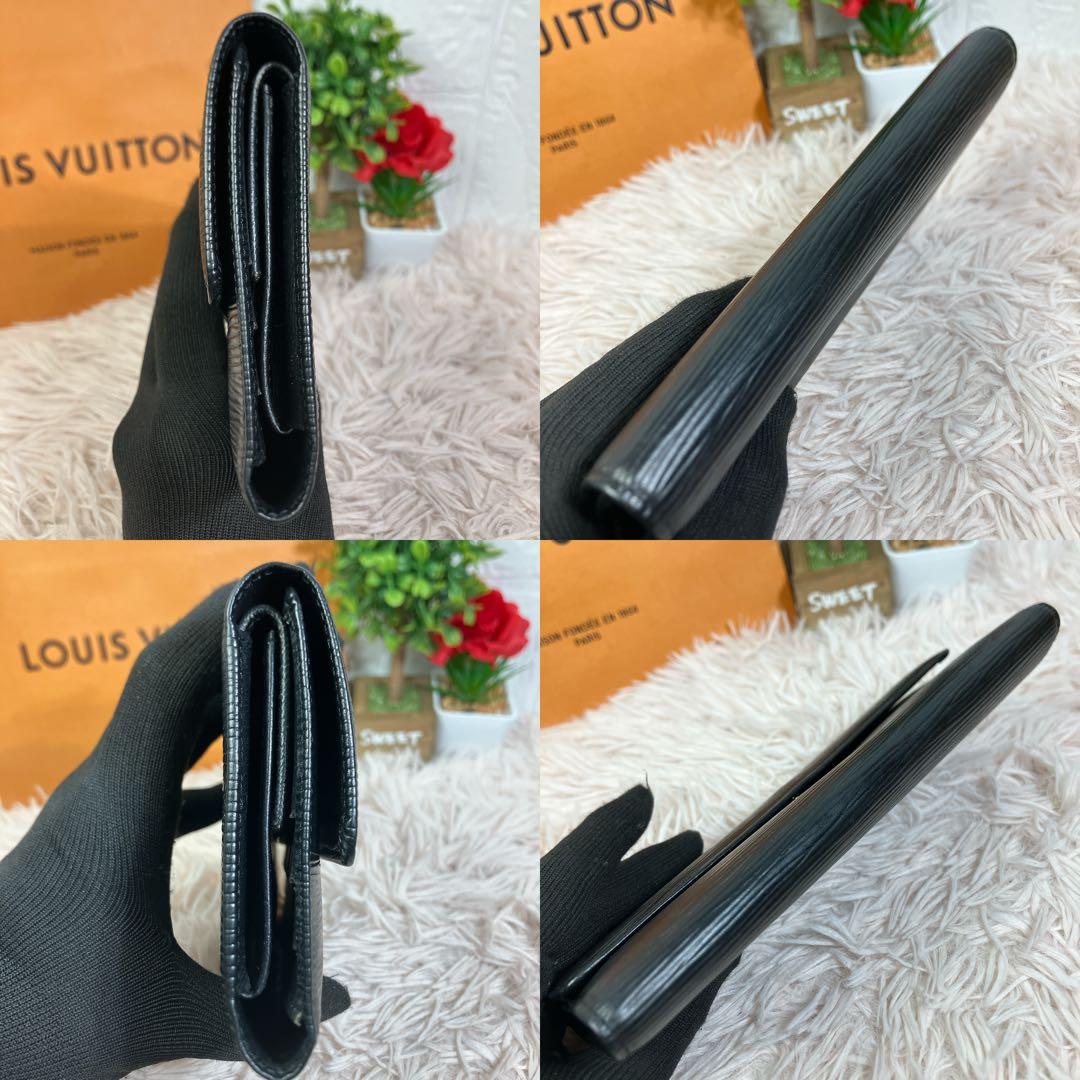 美品 ルイヴィトン エピ ポルト トレゾール インターナショナル 黒 長財布