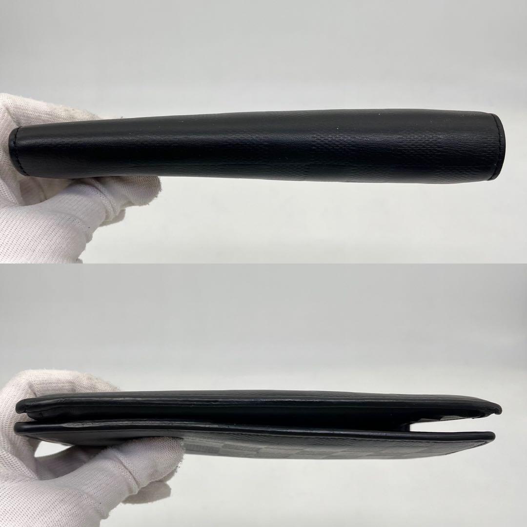 ルイヴィトン 長財布 フラップ ダミエ アンフィニ ブラザ 黒 N63010