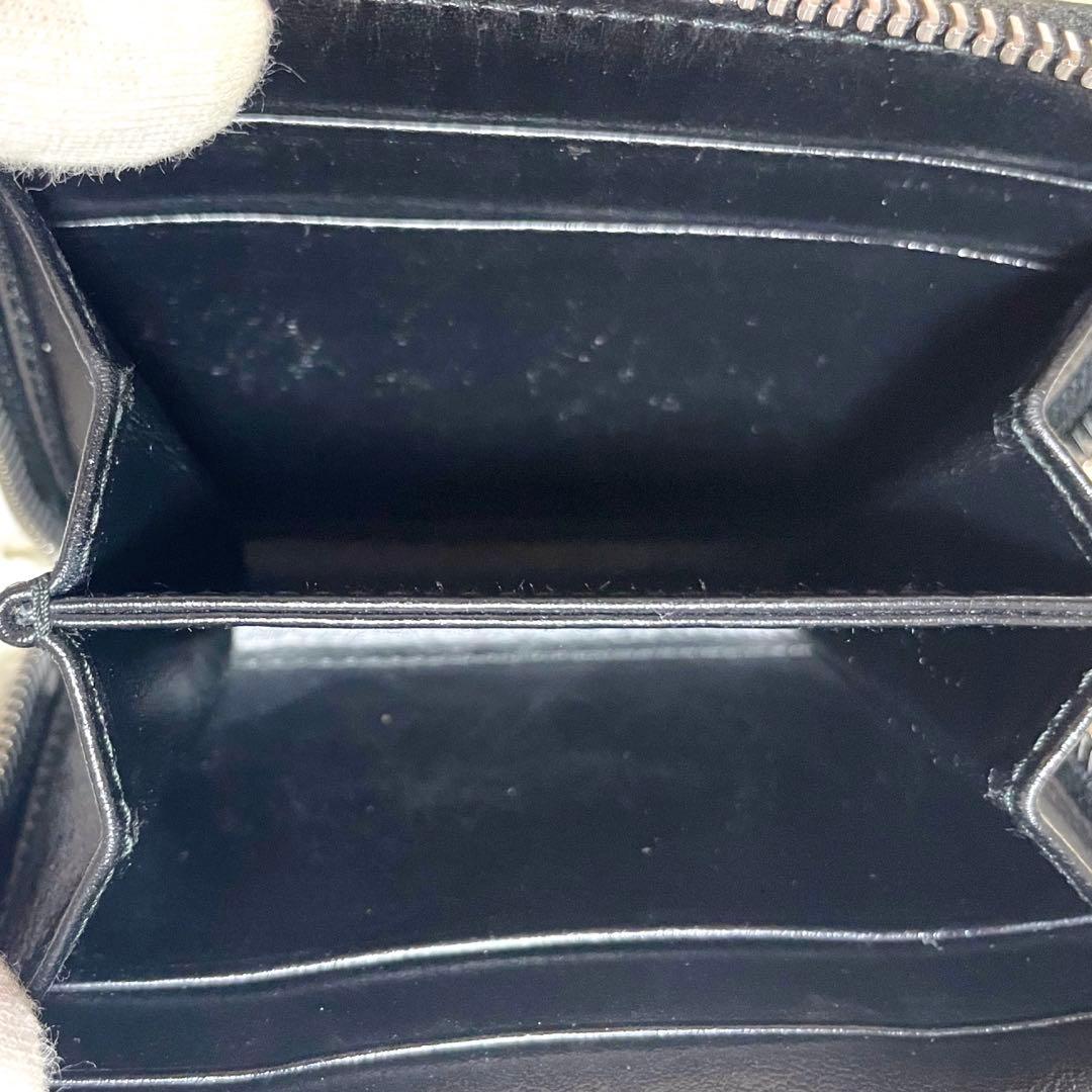 レア　PRADA サフィアーノ　トライアングル　コンパクトウォレット　ブラック