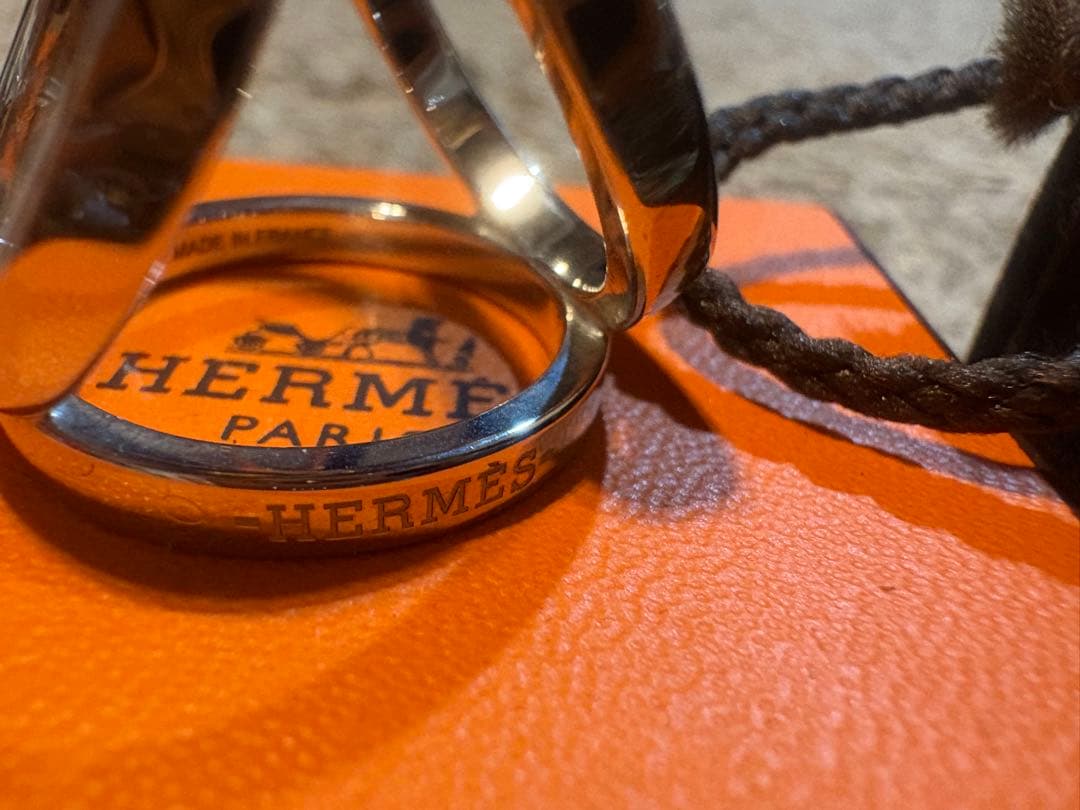 HERMÈS スカーフリング　トリオ　シルバー