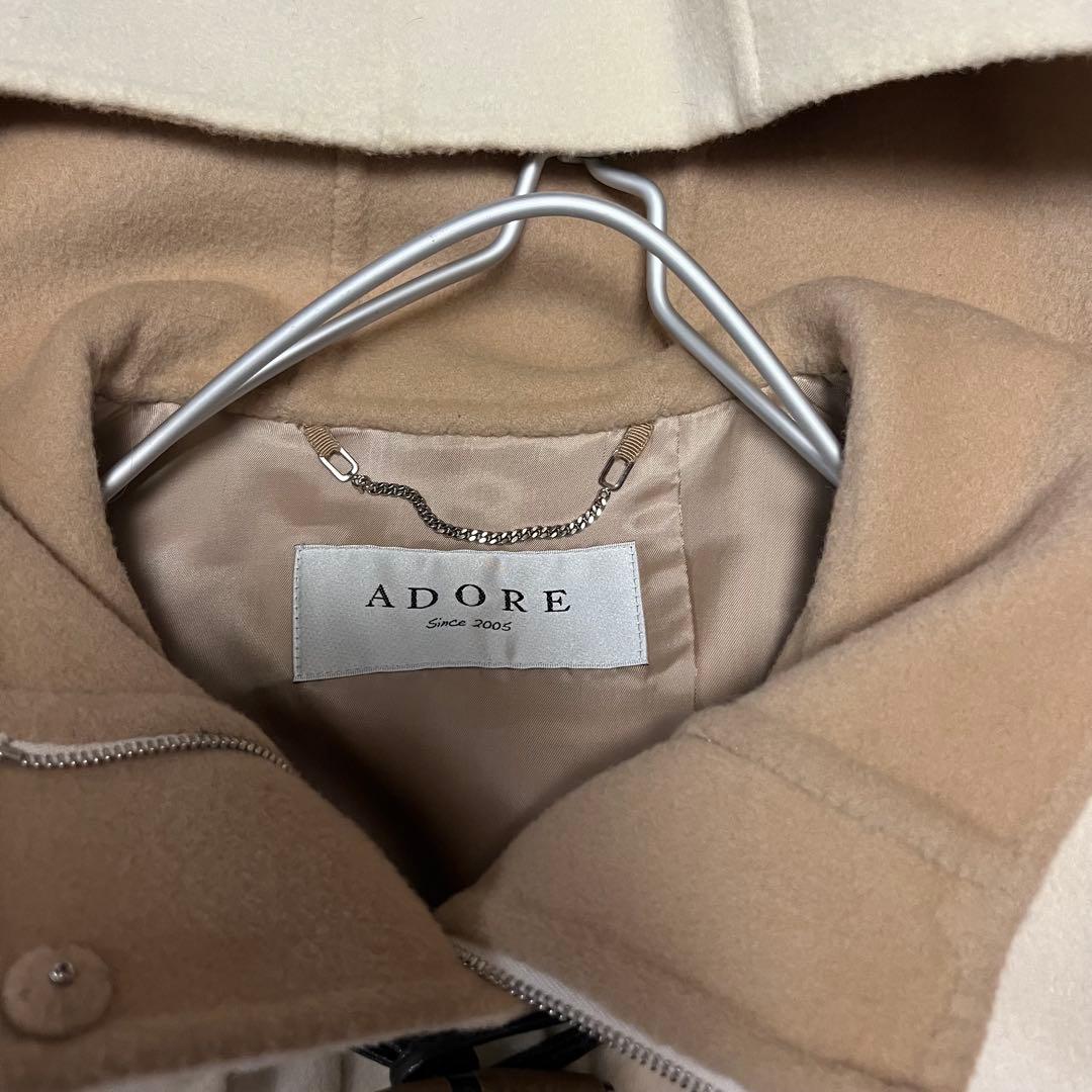 カシミヤ 混【アドーア ADORE】ダッフル コート バイカラー フード