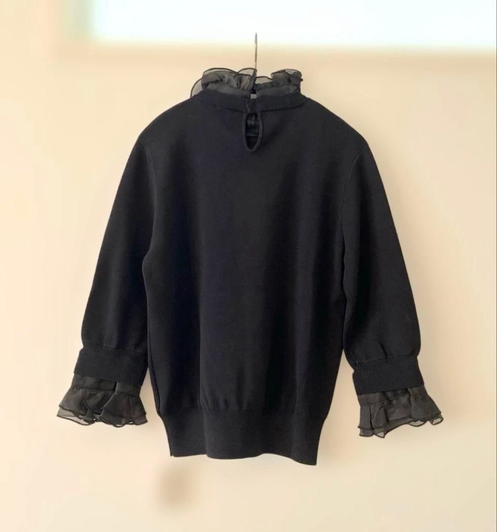 【新品】FENNEL フリル付きニットトップス　ブラック