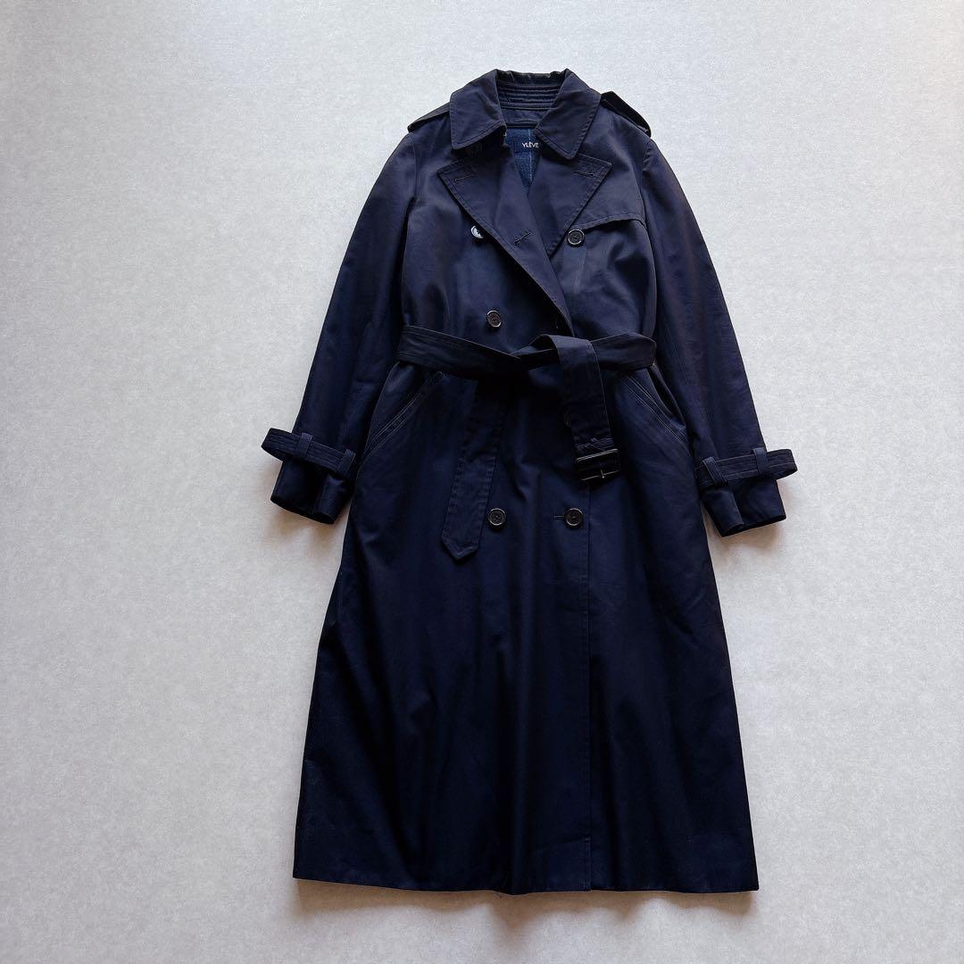 YLEVE｜定価8万 SUPIMA COTTON TRENCH COAT 紺