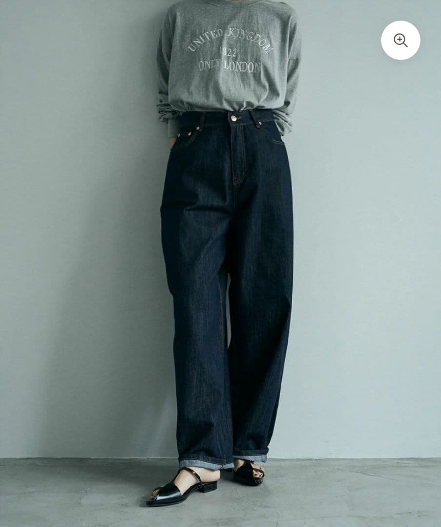 【極美品】 marjour TUCK DENIM タックデニムパンツ　ワイド