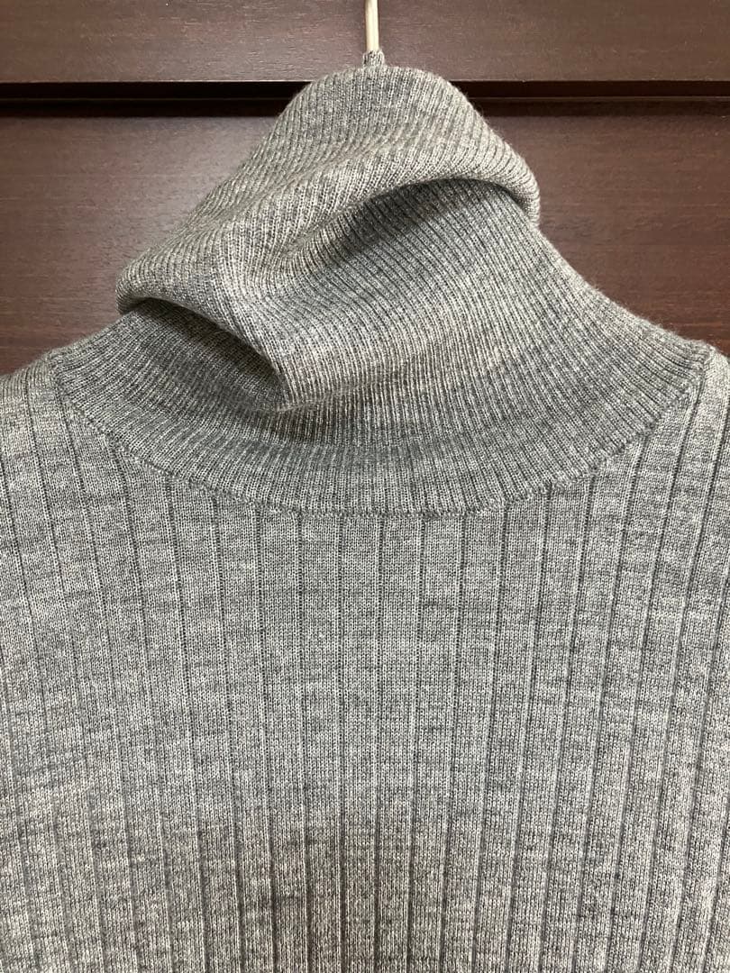 週末限定価格 DRAWER 定番 18G カシミヤシルクリブタートルニット