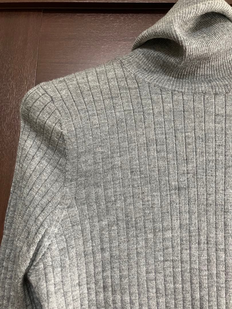 週末限定価格 DRAWER 定番 18G カシミヤシルクリブタートルニット