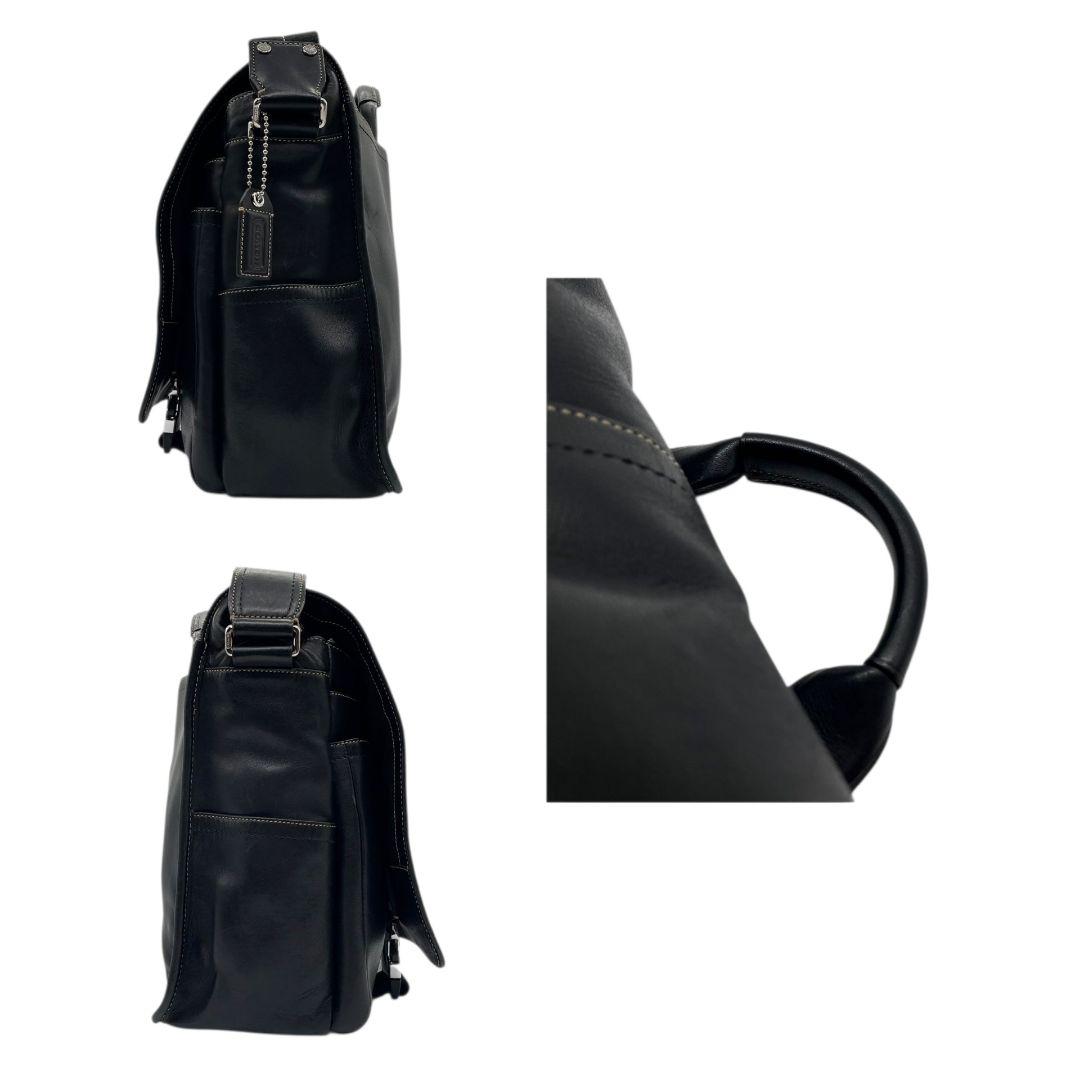 コーチ　ビジネス　ショルダーバッグ　黒　A4可　メッセンジャー　2way　s39