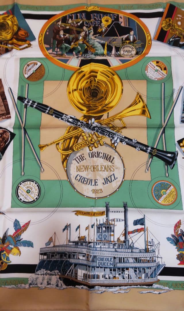 HERMES＊THE ORIGINAL ニューオリンズクレオールジャズスカーフ