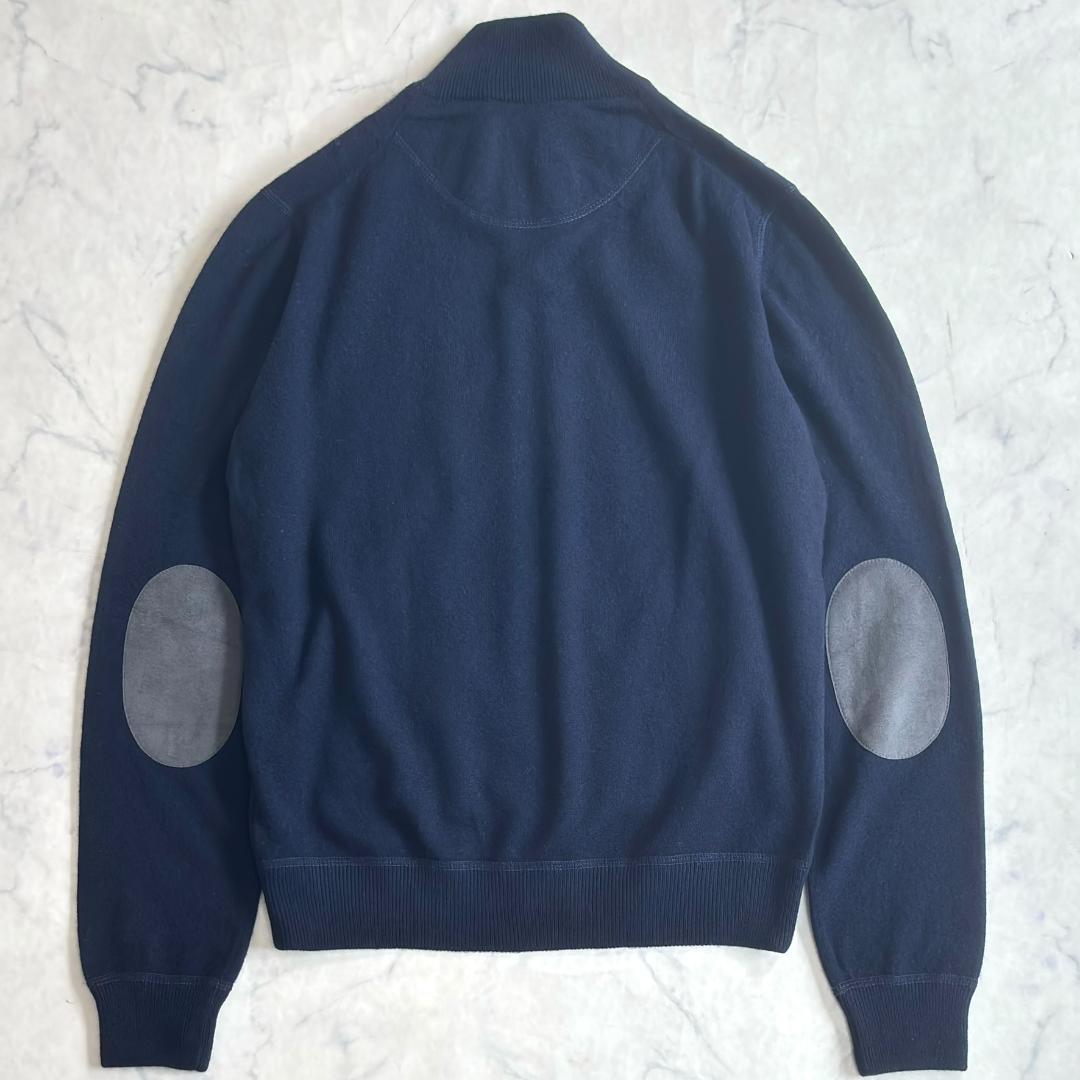 バルバ カシミヤ100% ドライバーズニット エルボーパッチ カーディガン d9