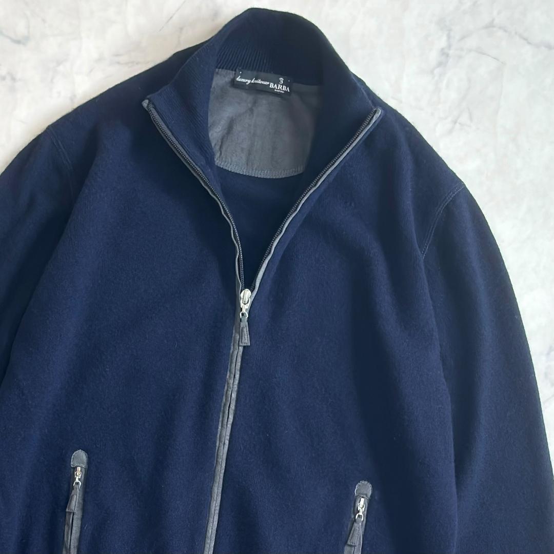 バルバ カシミヤ100% ドライバーズニット エルボーパッチ カーディガン d9