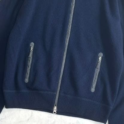 バルバ カシミヤ100% ドライバーズニット エルボーパッチ カーディガン d9