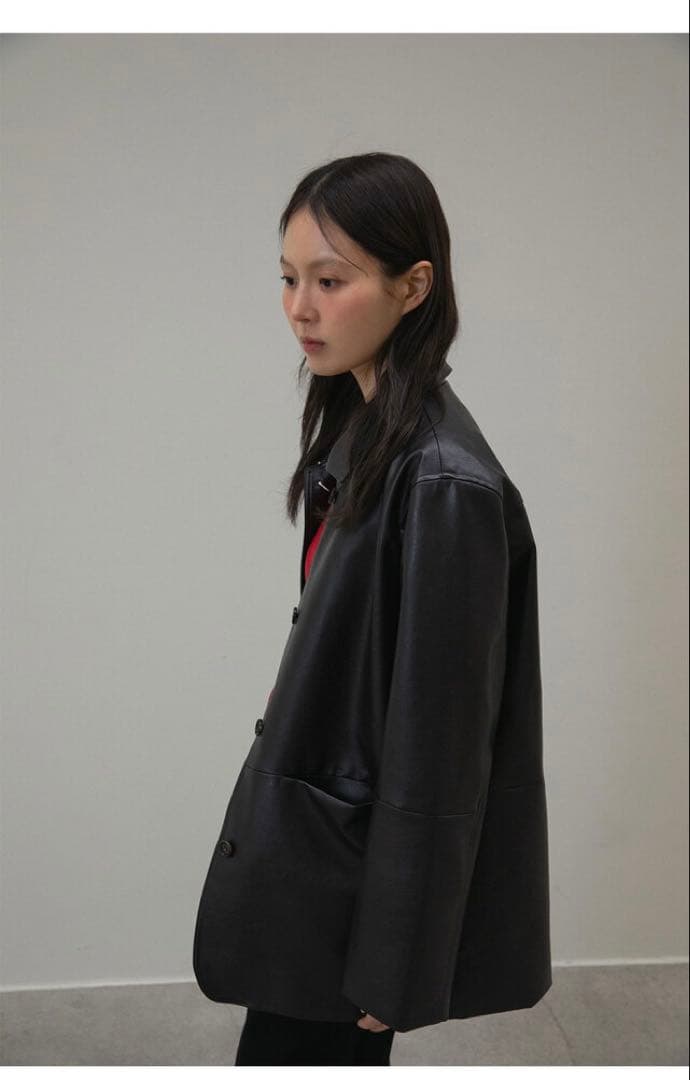 【新品】ohotoro レザージャケット　ダークブラウン