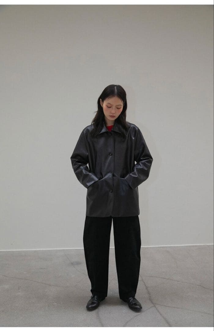 【新品】ohotoro レザージャケット　ダークブラウン