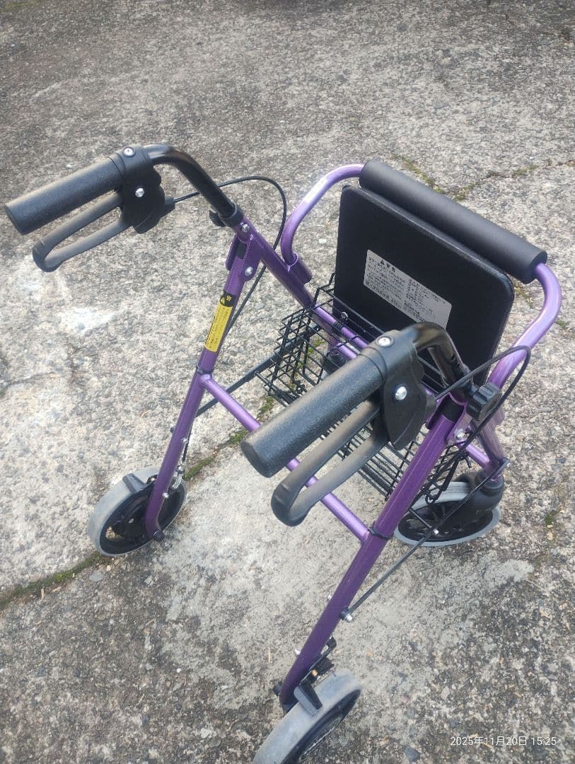 抑速ブレーキ付き歩行器　竹虎 ハッピーミニ パープルメタリック
