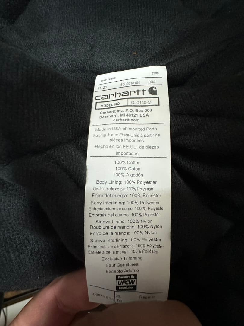 Carhartt キルティングジャケット XL