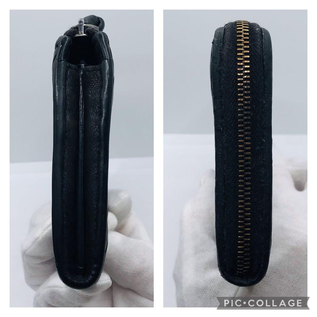 ボッテガ ヴェネタ✨イントレチャート 長財布 L字ファスナー 黒 ブラック