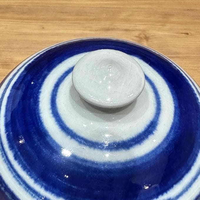 １点物　やちむん　沖縄 大嶺工房　大嶺實清　呉須染付合子