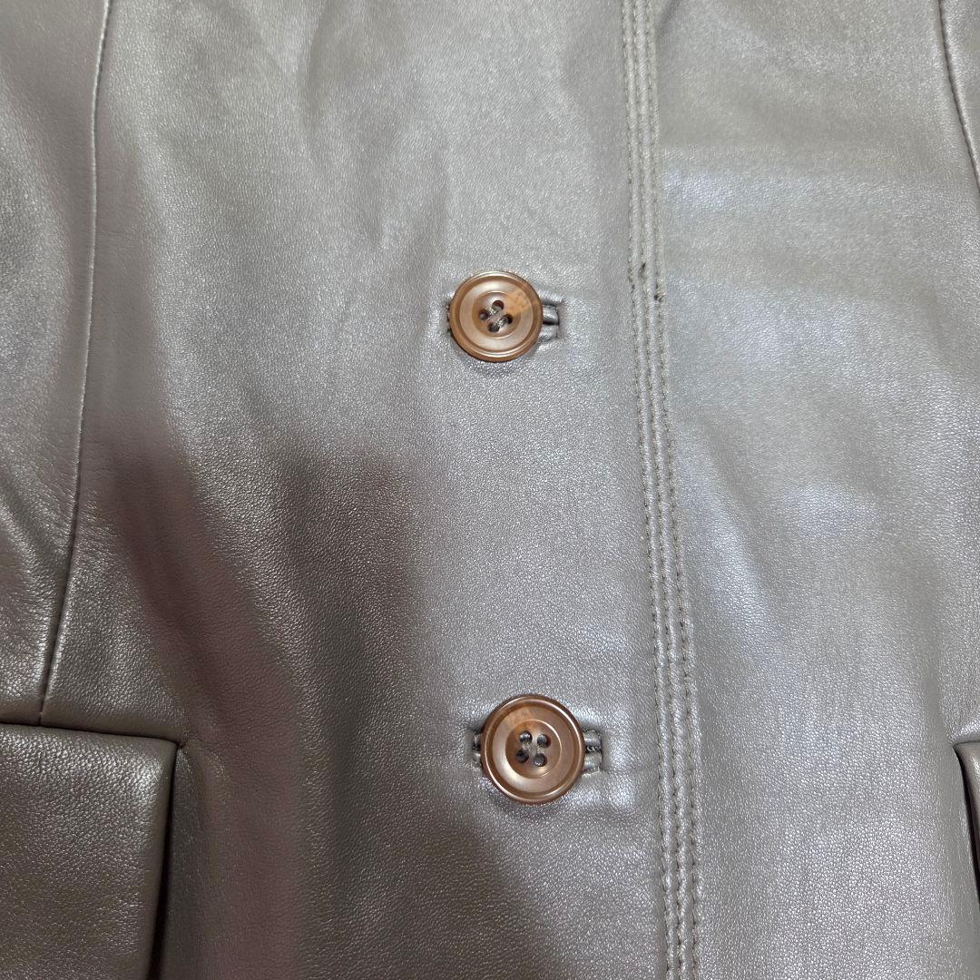 BALMAIN ラムレザーテーラードジャケット 大きいサイズ 羊革 13号