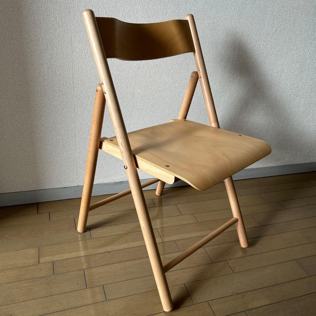 送料込 廃盤 ★無印良品 折りたたみイス 天然木 ブナ材 チェア MUJI 一脚