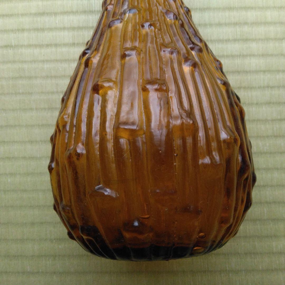 ヴィンテージアンバーガラスボトル エンポリ ジーニーボトル