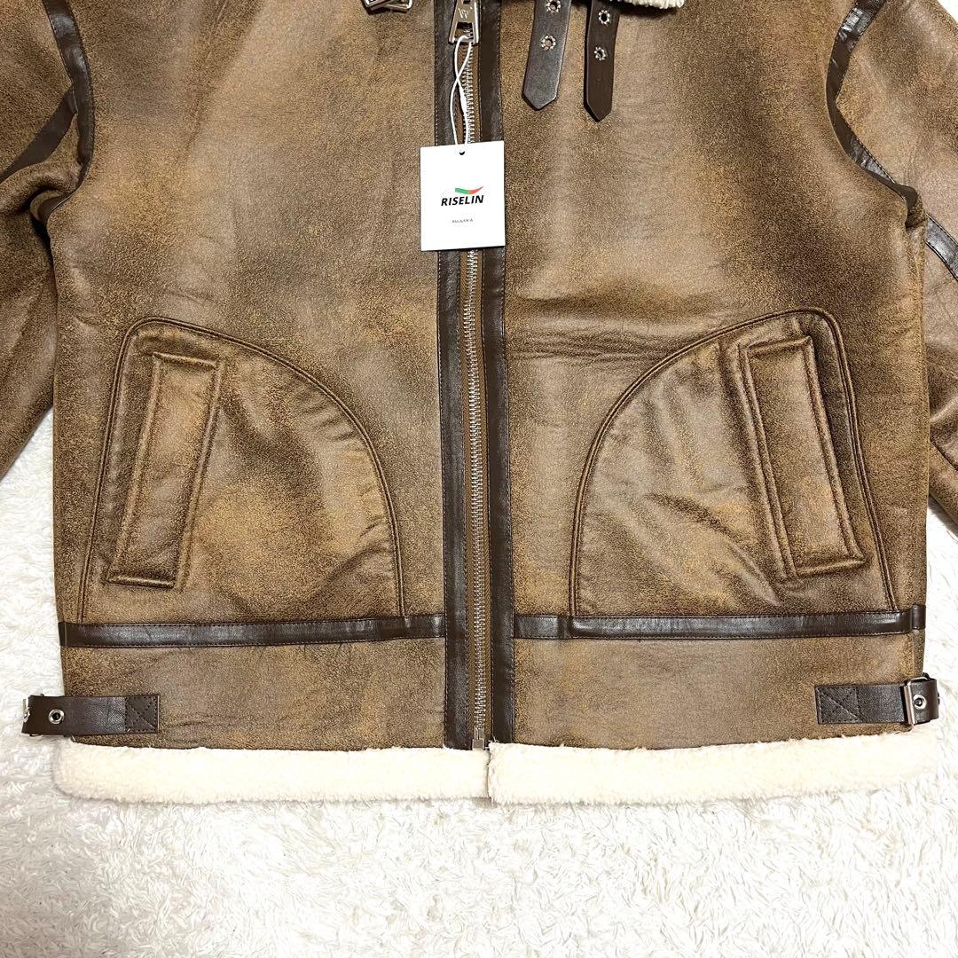 ✨新品未使用✨RISELIN リアルムートンジャケット 羊革 B-3 XLサイズ